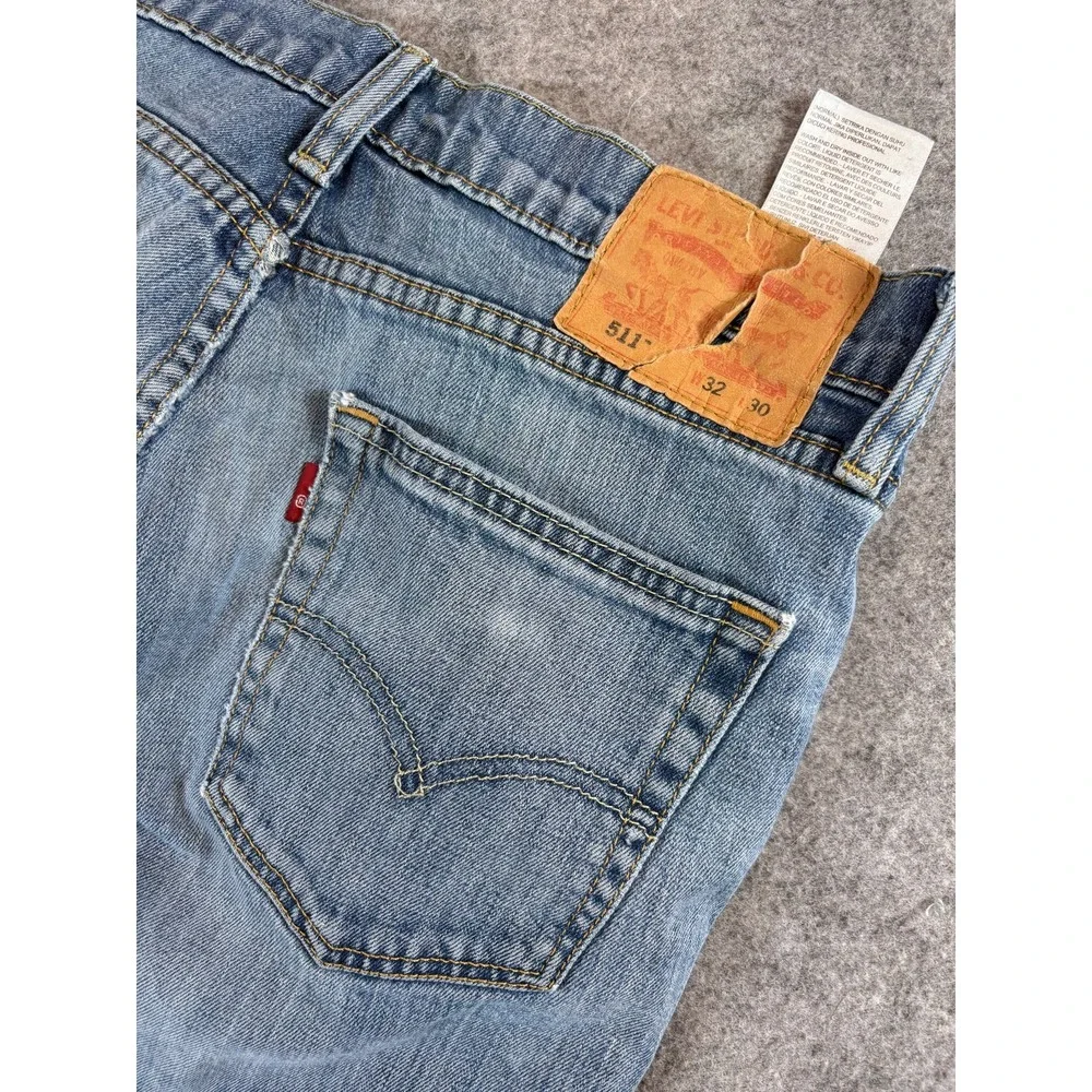 Levis 511 Red Tab Jeans Mens 32x30 Blue Slim Straight Leg Streetwear Y2K